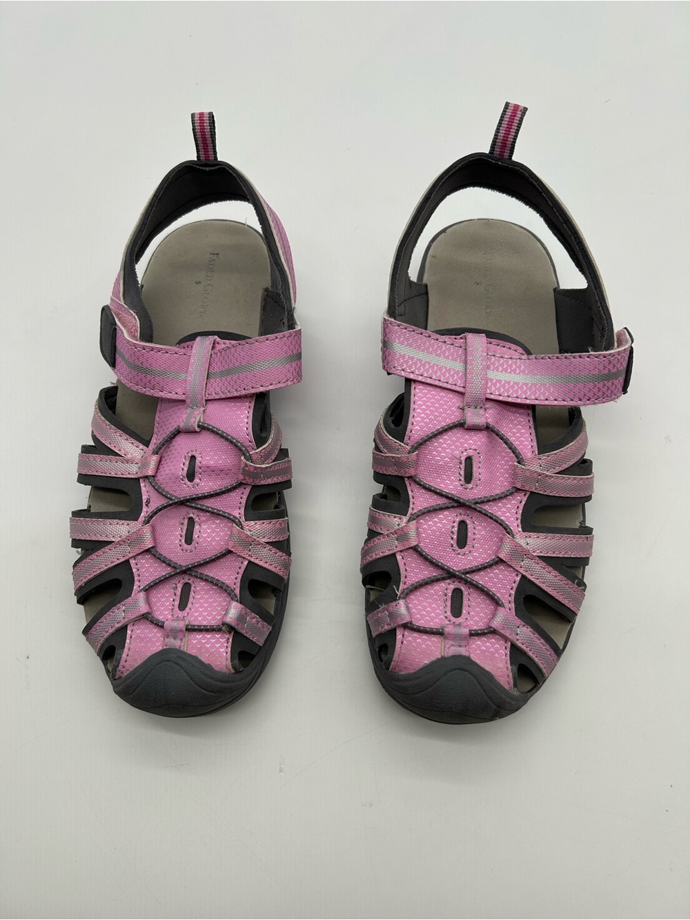 Faded Glory Pink Closed-Toe Sport Sandals size 5